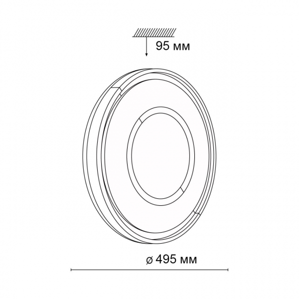 3046/EL TAN SN 010 Светильник пластик/белый/черный LED 72Вт 3000-6500К D495 IP43 пульт ДУ/ LampSmart STOKI, изображение 5