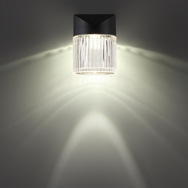 359291 STREET NT24 000 черный Светильник ландшафтный настенный IP65 LED 7W 4000K 175-265V ESTIMA, изображение 4