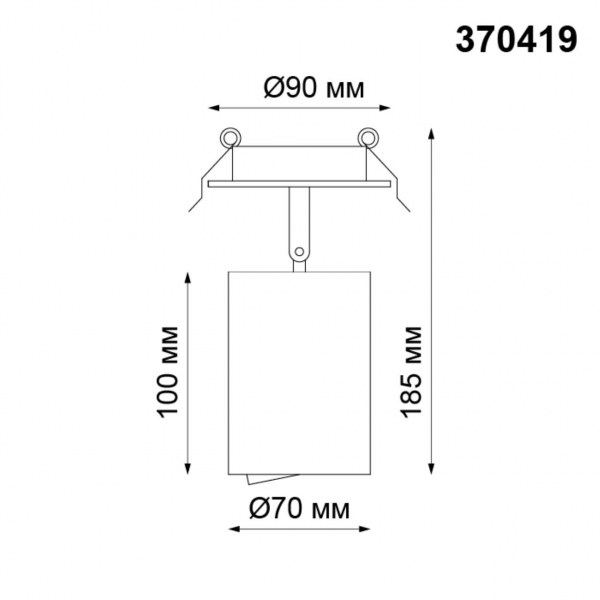 370419 SPOT NT19 317 Встраиваемый светильник IP20 GU10 50W 220V PIPE, изображение 3