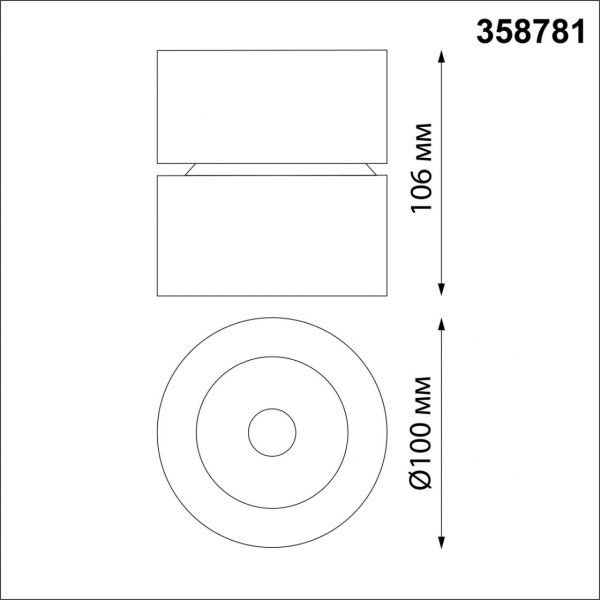 358781 OVER NT21 221 черный Светильник накладной светодиодный IP20 LED 25W 4000K 2200Лм 100-265V GRODA, изображение 6