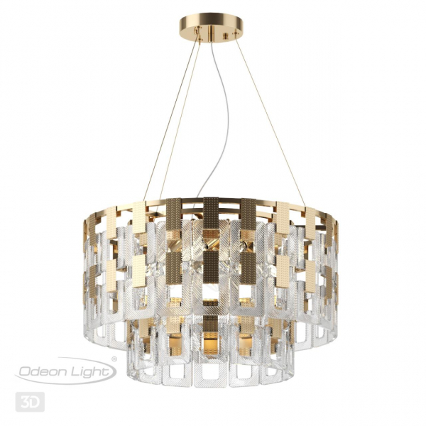 4989/9 HALL ODL22 553 золотой/стекло Люстра E14 8*40W BUCKLE, изображение 7