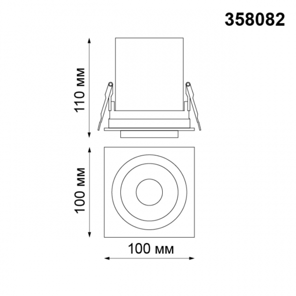 358082 SPOT NT19 281 белый/черный Встраиваемый светильник IP20 LED 3000К 12W 220V LANZA, изображение 3