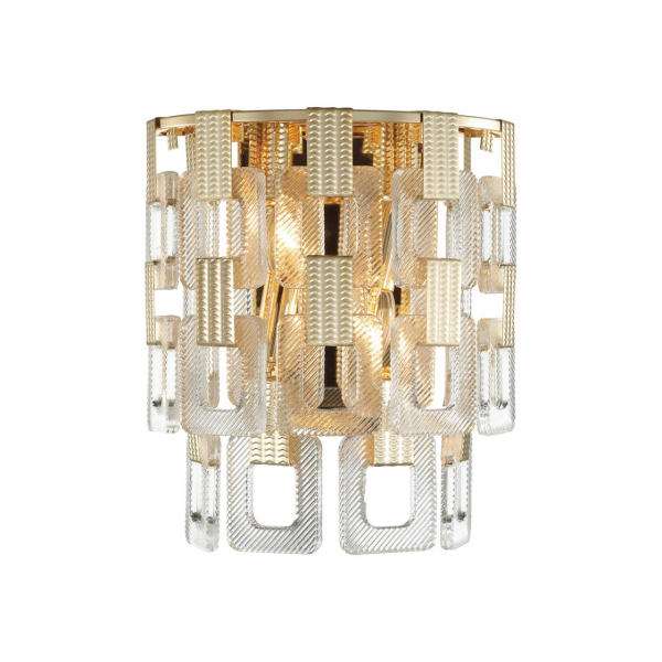 4989/2W HALL ODL22 553 золотой/стекло Бра E14 2*40W BUCKLE, изображение 2