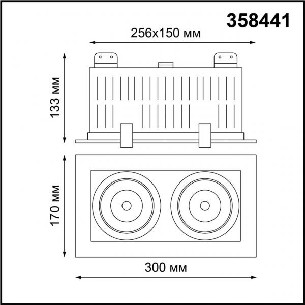 358441 SPOT NT20 288 бел/черн Встраиваемый карданный светильник IP20 LED 4000К 2*24W 100-265V GESSO, изображение 3