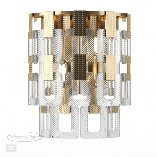 4989/2W HALL ODL22 553 золотой/стекло Бра E14 2*40W BUCKLE, изображение 7