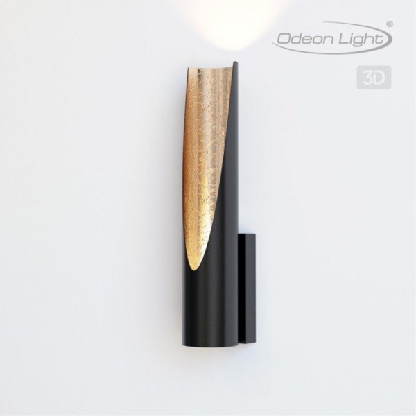 3816/8WL HIGHTECH ODL19 189 черн с золотом/металл Настенный светильник LED 6W 3000К 80х60 WHITNEY, изображение 5