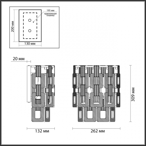 4989/2W HALL ODL22 553 золотой/стекло Бра E14 2*40W BUCKLE, изображение 8