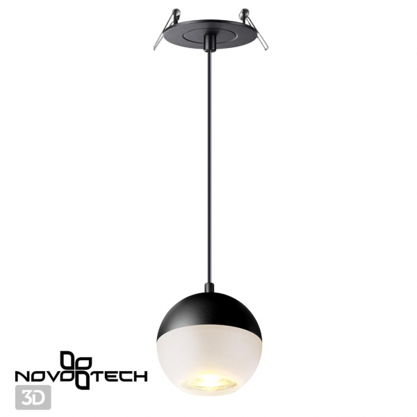 370814 SPOT NT22 308 черный Светильник встраиваемый, длина провода 2м IP20 GU10 9W 220V GARN, изображение 6