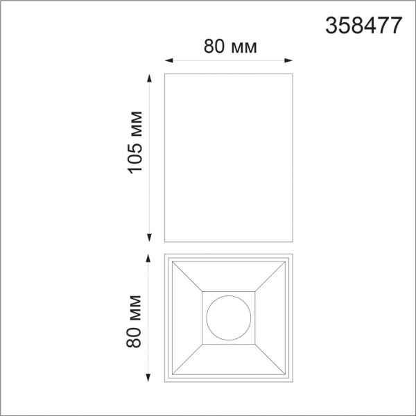 358477 OVER NT21 237 белый Светильник накладной IP20 LED 4000K 10W 200-260V RECTE, изображение 3