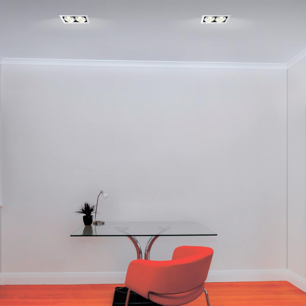 358441 SPOT NT20 288 бел/черн Встраиваемый карданный светильник IP20 LED 4000К 2*24W 100-265V GESSO, изображение 2