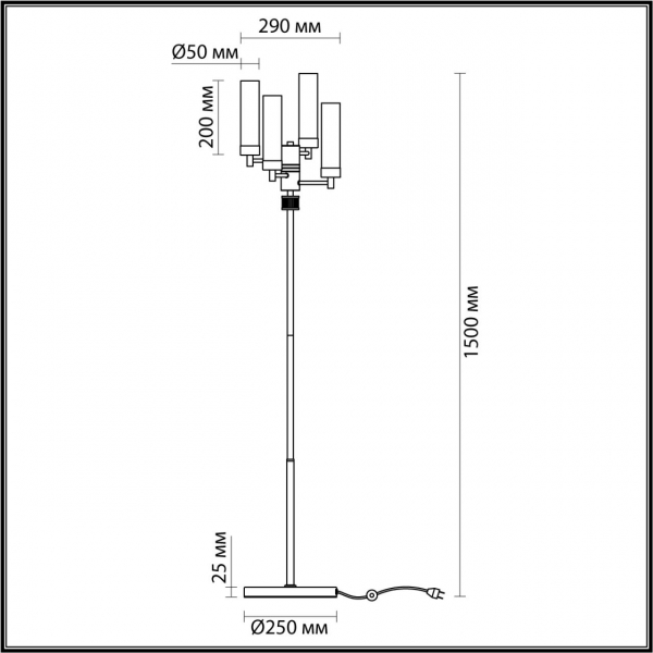 5274/4F CLASSI LN23 173 золотой Торшер E14 4*40W 220V KAMILLA, изображение 3