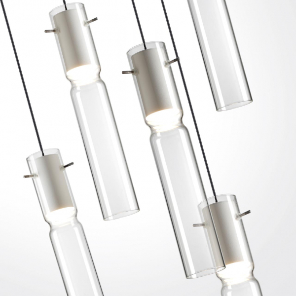 5058/25LB PENDANT ODL24 325 белый/прозрачный/металл/стекло Люстра каскадная LED 5*5W 3000K SCROW, изображение 4