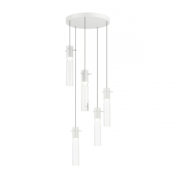5058/25LB PENDANT ODL24 325 белый/прозрачный/металл/стекло Люстра каскадная LED 5*5W 3000K SCROW, изображение 2