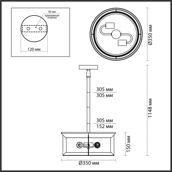 4961/2 NATURE ODL22 637 темно-коричневый/стекло Ландшафтный подвес E27 2*60W IP44 MAVRET, изображение 6