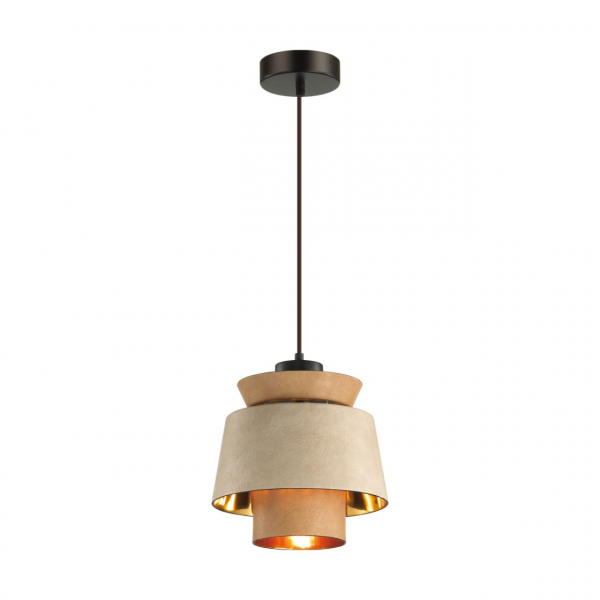 4992/1 PENDANT ODL23 401 св. коричневый/золотой/металл/экокожа Подвес E27 60W KRESSA, изображение 2