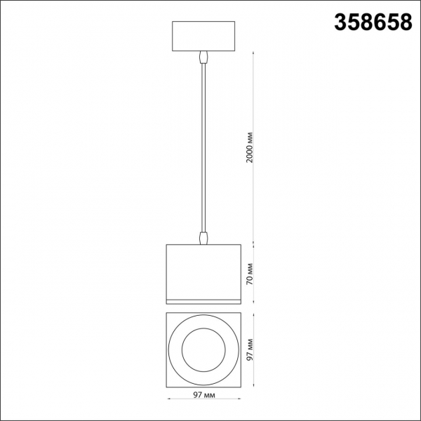 358658 OVER NT21 231 черный Светильник накладной светодиодный, провод 2м IP20 LED 4000К 12W 220V PATERA, изображение 5