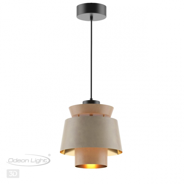4992/1 PENDANT ODL23 401 св. коричневый/золотой/металл/экокожа Подвес E27 60W KRESSA, изображение 6
