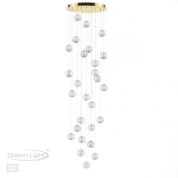 5008/120L L-VISION ODL23 461 золотой/прозрачный/металл/акрил Люстра каскадная LED 120W 4000K 6600Лм CRYSTAL, изображение 6