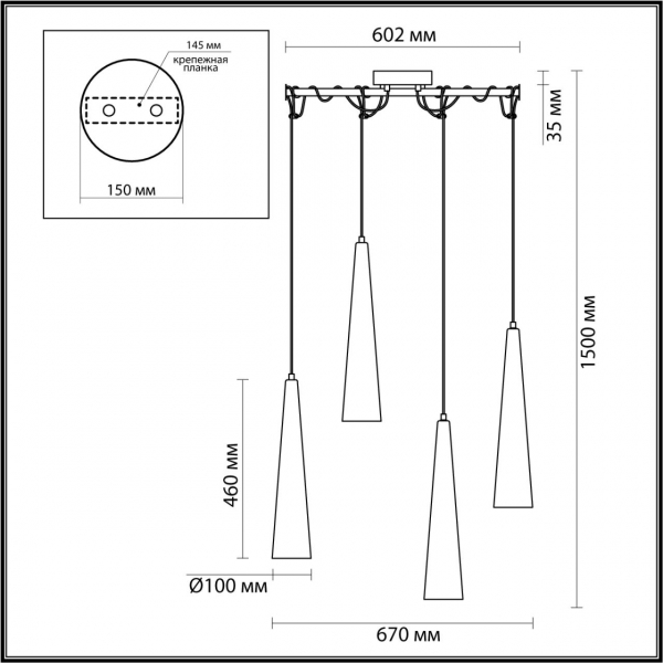 5043/42L L-VISION ODL24 301 глянц.золото/прозрачный/металл/стекло Люстра LED 42W 3000K 4167Лм LUMP, изображение 5