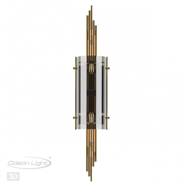 4895/2W MODERN ODL_EX23 85 бронзовый/дымчатый/металл/стекло Бра E27 2*40W MARGARET, изображение 6