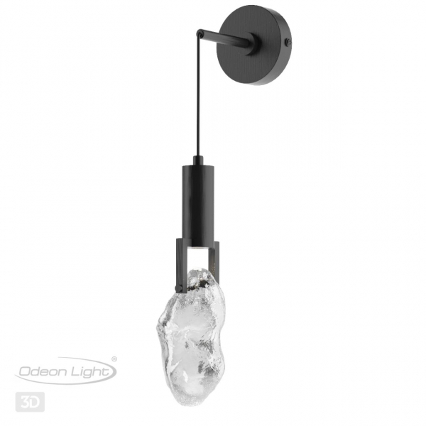 6695/5WL MIDCENT ODL24 Настенный светильник брашир. черный/металл/стекло IP20 LED 5W 200Лм 3000K LIA, изображение 5