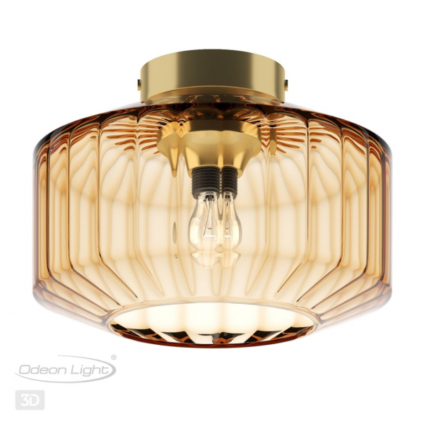 4747/1C PENDANT ODL21 365 янтарный/бронзовый Светильник потолочный E27 1*60W BINGA, изображение 5