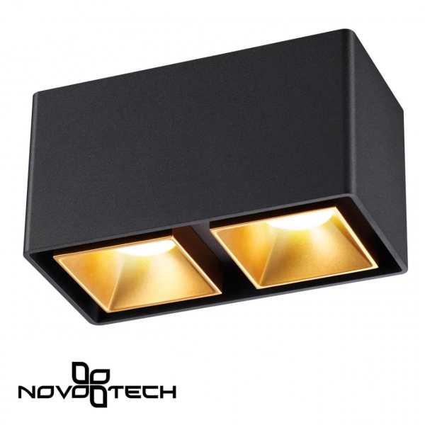 358489 OVER NT20 234 черный/золото Светильник накладной IP20 LED 4000K 20W 220V RECTE, изображение 3