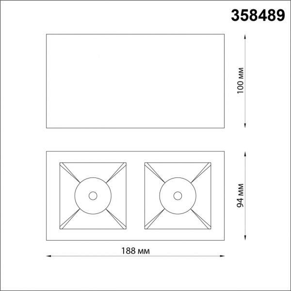 358489 OVER NT20 234 черный/золото Светильник накладной IP20 LED 4000K 20W 220V RECTE, изображение 4
