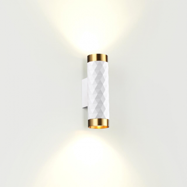 4286/2W HIGHTECH ODL22 283 белый/золотистый/металл Настенный светильник IP20 LED GU10 max 2*10W AD ASTRUM, изображение 2