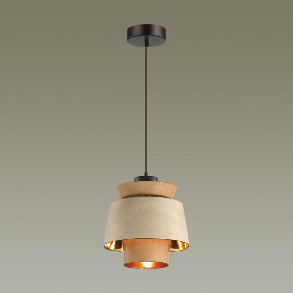 4992/1 PENDANT ODL23 401 св. коричневый/золотой/металл/экокожа Подвес E27 60W KRESSA, изображение 3