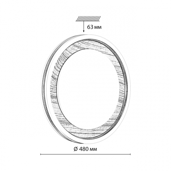 7681/EL COLOR SN 110 Светильник пластик/сер под дер LED 70Вт 3000-6000K D480 IP43 пульт ДУ MAVI WOOD, изображение 9