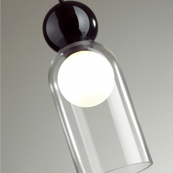 5022/1 MODERN ODL23 337 черный/прозрачный/белый матовый металл/стекло Подвес G9 LED 5W BLACKY, изображение 4