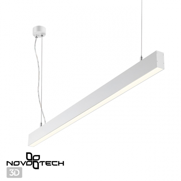 358877 OVER NT22 210 белый Светильник подвесной светодиодный (длина подвесов 1,2м) IP20 LED 4000K 40W вниз + 12W вверх 220V ITER, изображение 6