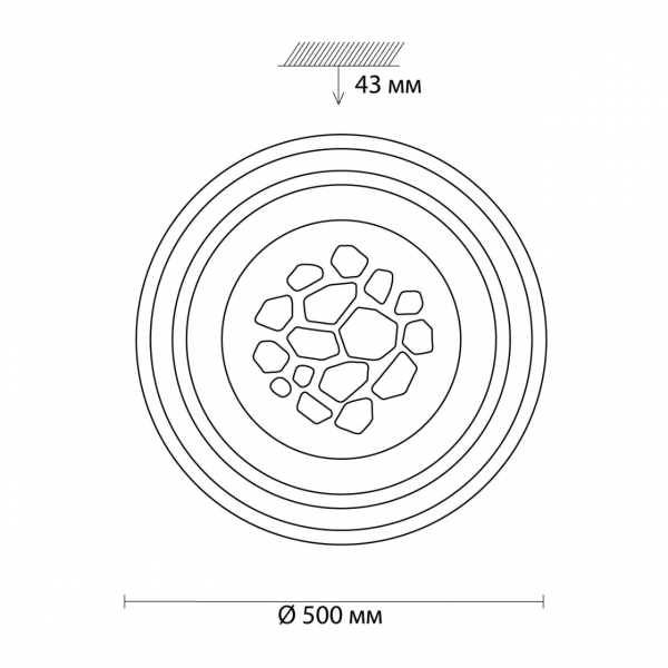 3024/99CL VASTA LED SN 041 св-к PEBBLES пластик LED 100Вт 4200-6500-3000K D500 пульт ДУ, изображение 4