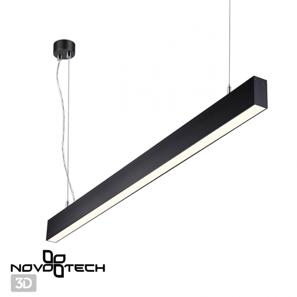 358878 OVER NT22 210 черный Светильник подвесной светодиодный (длина подвесов 1,2м) IP20 LED 4000K 40W вниз + 12W вверх 220V ITER, изображение 6