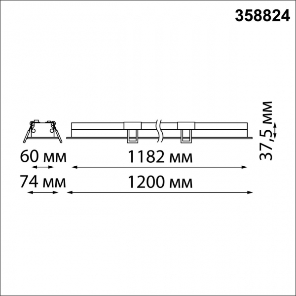 358824 SPOT NT22 304 белый Встраиваемый светодиодный светильник IP20 LED 4000K 48W 220V ITER, изображение 3