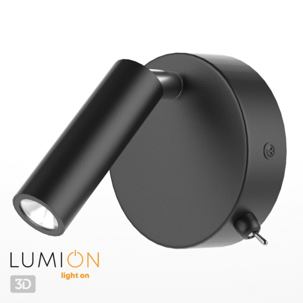 5220/3WL LEDIO LN22 093 черный Бра с выкл. LED 3W 3000K 330Лм  220V CHASE, изображение 3