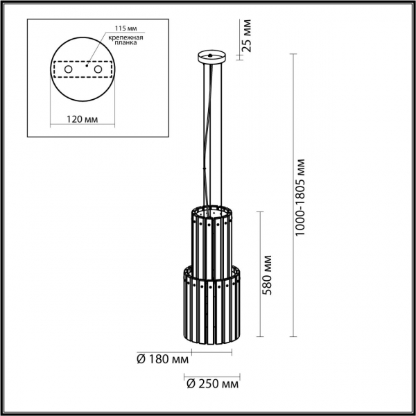 Люстра 4938/4 мат/зол. E14 4*40W D25,H58cm MERKALE, изображение 7