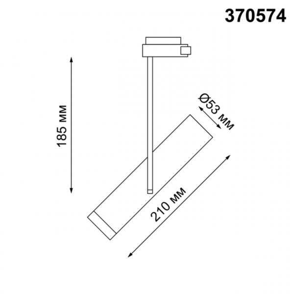 370574 PORT NT19 123 белый Светильник трековый однофазный трехжильный IP20 GU10 50W 220V BATRA, изображение 3