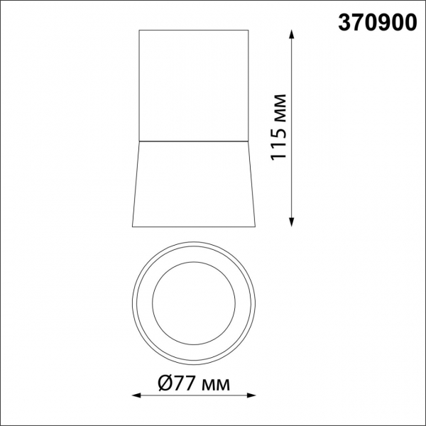 370900 OVER NT22 251 черный Светильник накладной IP20 GU10 9W 220V ELINA, изображение 3