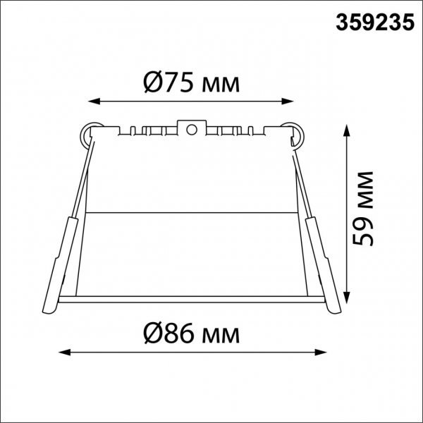 359235 SPOT NT23 282 черный Светильник встраиваемый светодиодный IP20 LED 9W 220V 540Лм 3000К TRAN, изображение 7