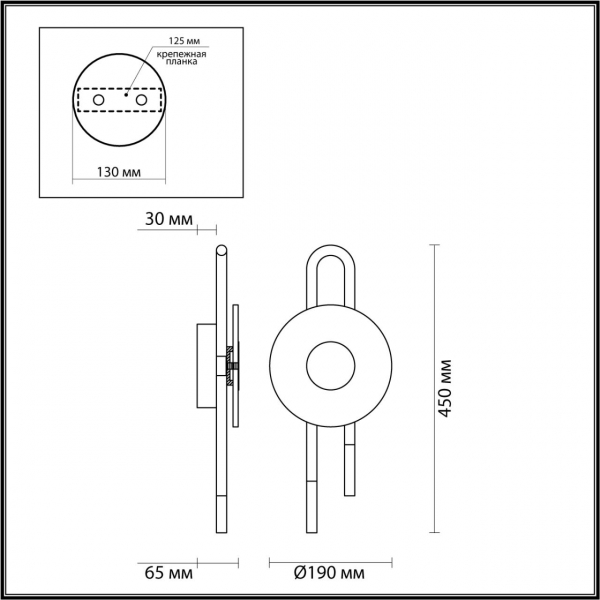 5407/6WL MODERN ODL_EX24 27 черный/золотой/металл/стекло Бра LED 6W 3000K 688Лм MAGNET, изображение 6