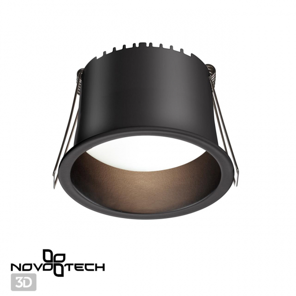 359235 SPOT NT23 282 черный Светильник встраиваемый светодиодный IP20 LED 9W 220V 540Лм 3000К TRAN, изображение 6