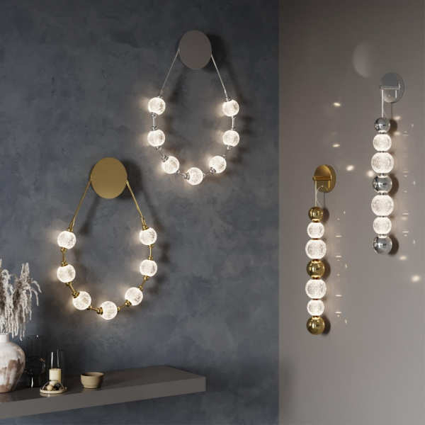 5008/13WL L-VISION ODL23 467 золотой/прозрачный/металл/акрил Настенный светильник LED 13W 4000K 700Лм CRYSTAL, изображение 4
