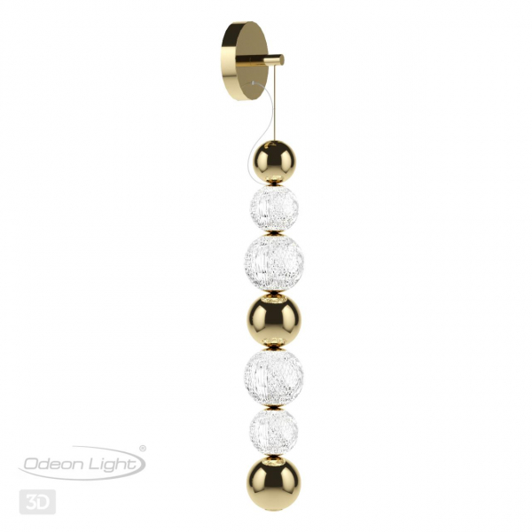 5008/13WL L-VISION ODL23 467 золотой/прозрачный/металл/акрил Настенный светильник LED 13W 4000K 700Лм CRYSTAL, изображение 6