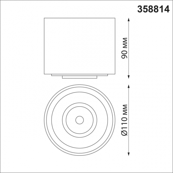 358814 OVER NT21 219 черный Светильник накладной светодиодный IP20 LED 18W 1600Лм 4000K 220V GESSO, изображение 8