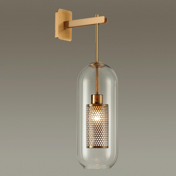 4940/1W PENDANT ODL22 291 античн.бронза/металл/прозрачный/стекло Бра E27 1*40W CLOCKY, изображение 3