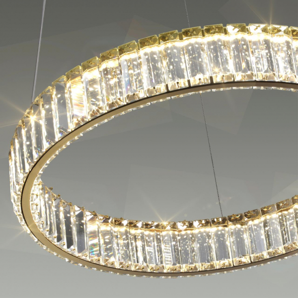 5015/30L L-VISION ODL23 485 золотой/прозрачный металл/хрусталь Люстра LED 30W 4000K 3000Лм VEKIA, изображение 5