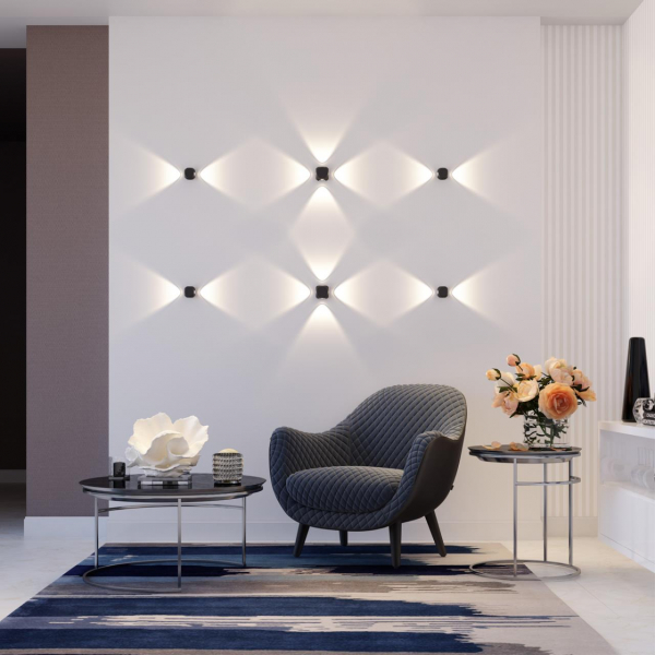 4222/8WL HIGHTECH ODL21 261 черн/металл Настенный светильник IP54 LED 8W 716Лм 3200K MIKO, изображение 4