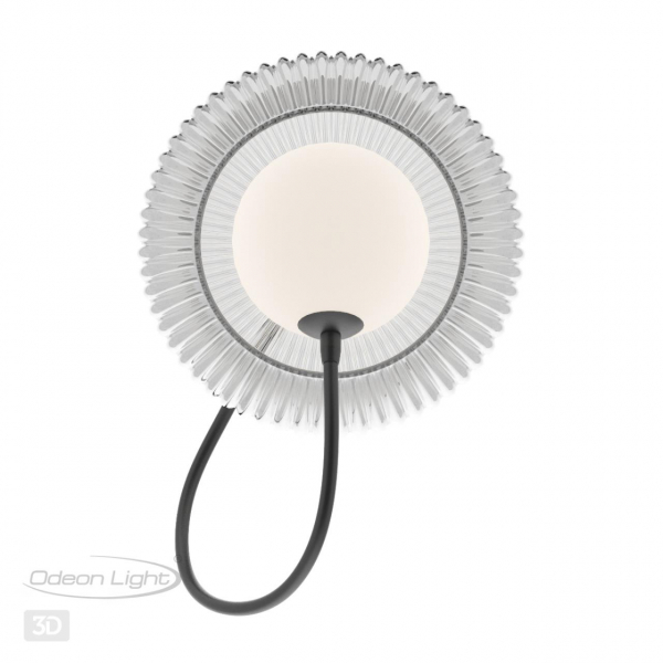 5013/1W MODERN ODL23 573 черный/прозрачный/белый матовый металл/стекло Бра G9 LED 7W BUNY, изображение 6